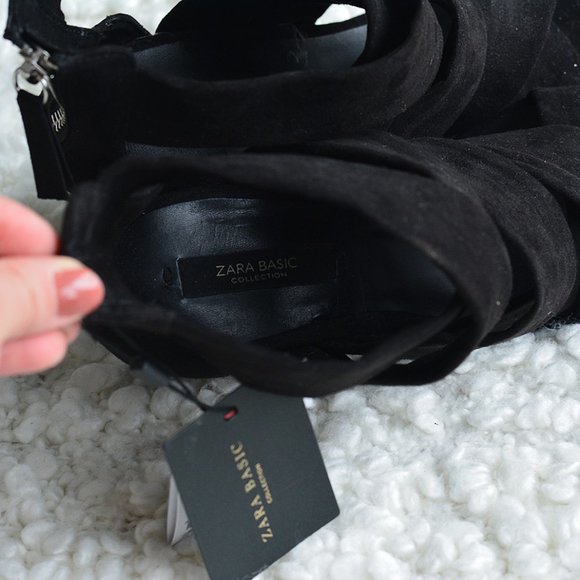 BNWT Zara Black Strappy Heels - Picture 3 of 4